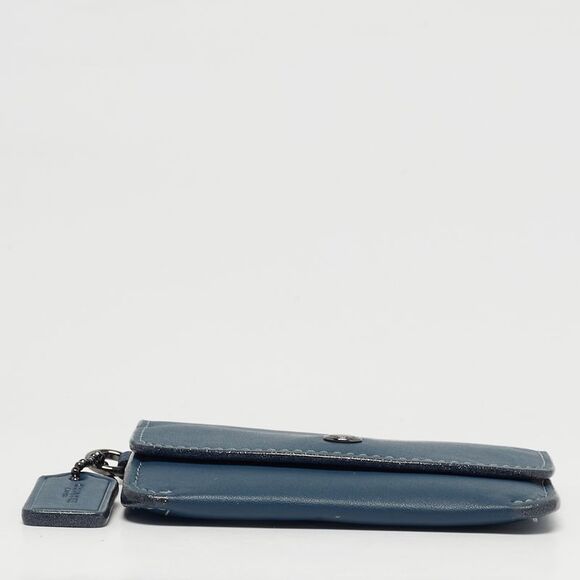 Coach Blue Leather Edgestain Card Case Pouch - Picture 7 of 7